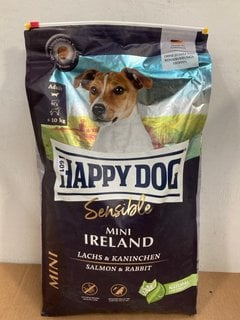 HAPPY DOG 10KG SENSIBLE MINI IRELAND DRY DOG FOOD BAG - BBE 12/01/2026: LOCATION - C0