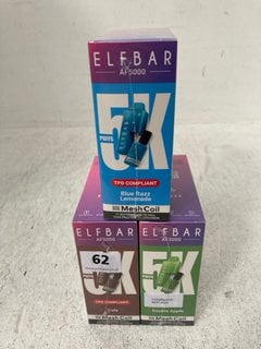 3 X MULTI-PACK ELFBARMESH COILS IN VARIOUS FLAVOURS TO INCLUDE DOUBLE APPLE (PLEASE NOTE: 18+YEARS ONLY. ID MAY BE REQUIRED): LOCATION - D0