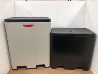 2 X JOHN LEWIS & PARTNERS DUAL SLOT RECYCLING BINS IN VARIOUS SIZES: LOCATION - C3