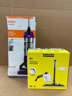 VAX MACH AIR CORDED VACUUM TO INCLUDE KARCHER SC1 LIGHTWEIGHT STEAM CLEANER: LOCATION - C9