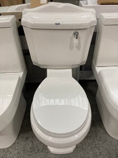 (COLLECTION ONLY) TRADITIONAL STYLED CLOSED COUPLED TOILET WITH CISTERN FITTINGS WITH FLUSH HANDLE AND SOFT CLOSED SEAT RRP £345: LOCATION - D6