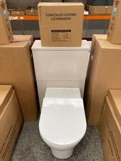 (COLLECTION ONLY) 500 X 210MM TOILET UNIT IN CASHMERE AND WHITE WITH BTW PAN, SEAT AND CONCEALED CISTERN FITTING MIT RRP £780: LOCATION - C7