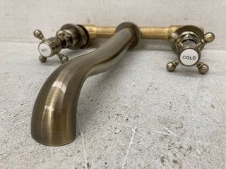 WALL MOUNTED TRADITIONAL BATH FILLER IN BRUSHED GOLD RRP £289: LOCATION - R3