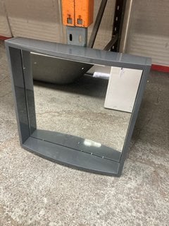 (COLLECTION ONLY) WALL MOUNTED GLOSS GREY FRAMED MIRROR 550 X 550 X 120MM RRP £135: LOCATION - R3