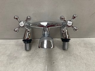 DECK MOUNTED TRADITIONAL CROSSHEAD BATH FILLER IN CHROME RRP £245: LOCATION - R1