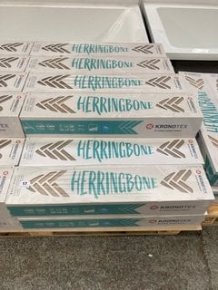 (COLLECTION ONLY) 1 LOT = 16 PACKS OF KRONOTEX HERRINGBONE FLOORING 665 X 133 X 8MM IN WARM OAK 19.8M2 APPROX - RRP £895: LOCATION - C3