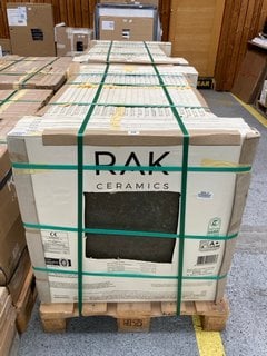 PALLET OF RAK INTERNAL/EXTERNAL GRADE (FREEZE THAW FROST RESISTANT PORCELAIN TILES) 750MM SQ IN DARK CONCRETE MATT APPROX 45M SQ IN TOTAL APPROX 960KG IN WEIGHT RRP £3674 HEAVY ITEM ADEQUATE VEHICLE