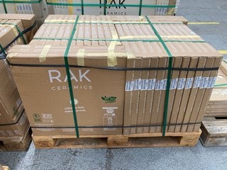 PALLET OF RAK INTERNAL/EXTERNAL GRADE (FREEZE THAW FROST RESISTANT PORCELAIN TILES) 600MM SQ IN WHITE STONE SMOOTH APPROX 43M SQ IN TOTAL APPROX 720KG IN WEIGHT RRP £3542 HEAVY ITEM ADEQUATE VEHICLE