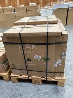 PALLET OF RAK INTERNAL/EXTERNAL GRADE (FREEZE THAW FROST RESISTANT PORCELAIN TILES) 600MM SQ IN STONE GREY SMOOTH APPROX 39M SQ IN TOTAL APPROX 648KG IN WEIGHT RRP £3188 HEAVY ITEM ADEQUATE VEHICLE A