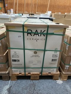 PALLET OF RAK INTERNAL/EXTERNAL GRADE (FREEZE THAW FROST RESISTANT PORCELAIN TILES) 750MM SQ IN COTSWOLD STONE APPROX 45M SQ IN TOTAL APPROX 960KG IN WEIGHT RRP £3674 HEAVY ITEM ADEQUATE VEHICLE AND