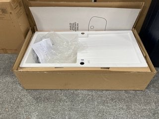 (COLLECTION ONLY) SINGLE BOWL REVERSIBLE DRAINER KITCHEN SINK IN BOSA CHALK 980 X 480MM WITH WASTE FITTINGS RRP £295: LOCATION - D3