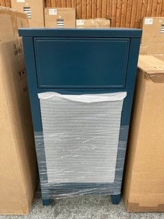 (COLLECTION ONLY) ROPER RHODES HAMPTON FLOOR STANDING 1 DRAWER BATHROOM CABINET IN DERWENT BLUE 410 X 370 X 850MM RRP £478: LOCATION - D3