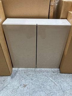 (COLLECTION ONLY) WALL HUNG 2 DOOR BATHROOM CABINET IN CASHMERE 600 X 150 X 600MM RRP £199: LOCATION - D3