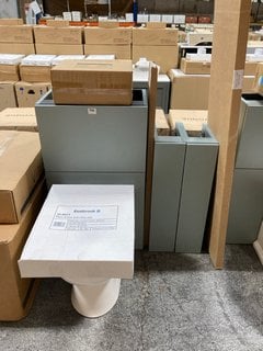 (COLLECTION ONLY) BATHROOM SET TO INCLUDE A TOILET UNIT IN MATT FERN WITH BTW PAN, SEAT AND CONCEALED CISTERN FITTING KIT, 2X BASE UNITS WITH A 1000 X 165MM PLINTH AND 2000 X 355 X 28MM DRIFTWOOD BAT