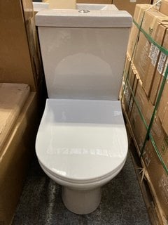 (COLLECTION ONLY) D SHAPED CLOSED COUPLED TOILET COMPLETE WITH CISTERN FITTINGS WITH DUAL TOP FLUSH BUTTON AND SEAT RRP £315: LOCATION - C5