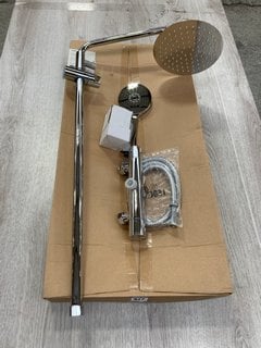 THERMOSTATIC BAR SHOWER VALVE IN CHROME WITH RISER RAIL, ROUND FIXED SHOWER HEAD, MULTI FUNCTION HANDSET & HOSE - RRP £699: LOCATION - R2