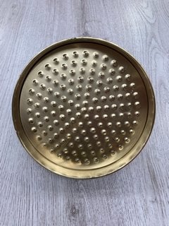 TRADITIONAL ROSE SHOWER HEAD IN BRUSHED BRASS RRP £165: LOCATION - R2