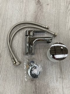 MONO BASIN MIXER TAP WITH CHROME SPRUNG WASTE RRP £225: LOCATION - R2