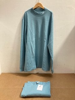 2 X NIKE LS MOCK SHIRTS IN WORN BLUE/WHITE SIZE L: LOCATION - F1