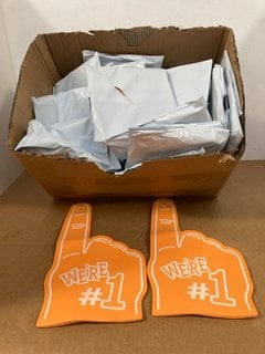 QTY OF 'WERE #1' ORANGE HAND DECORATIONS: LOCATION - H13