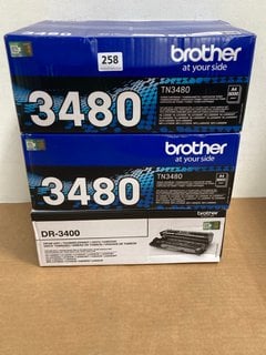 2 X BROTHER AT YOUR SIDE TN3480 TONER CARTRIDGES TO INCLUDE BROTHER AT YOUR SIDE DR-3400 DRUM UNIT: LOCATION - H12