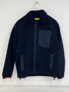 PERCIVAL AUXILIARY WOOL FLEECE IN NAVY - UK SIZE MEDIUM - RRP £199: LOCATION - BOOTH