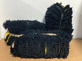 QTY OF BLACK AND YELLOW MOP HEAD COVERS: LOCATION - H10