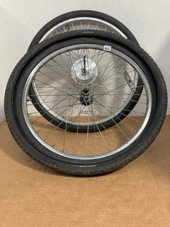 2 X BIKE WHEELS TO INCLUDE OUTER TUBE FOR PUSH BIKE: LOCATION - H8