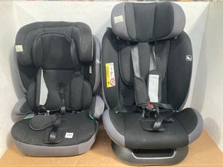 2 X I-SIZE BABY AND TODDLER CAR BOOSTER SEATS IN BLACK AND GREY: LOCATION - H8