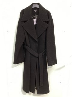 WHISTLES WOMENS LORNA WRAP WOOL COAT IN BLACK - UK SIZE 18 - RRP £329: LOCATION - BOOTH