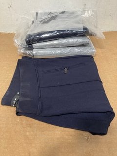 4 X PAIRS OF MICH LADIES STRETCH STRAIGHT LEG TROUSERS IN NAVY- UK SIZE 10: LOCATION - H3