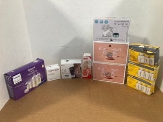 10 X BABY ITEMS TO INCLUDE 3 X MEDELA BREAST MILK BOTTLES: LOCATION - H2