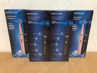 6 X UPHYLIAN SONIC ELECTRIC TOOTHBRUSH - MODEL: HH06007: LOCATION - G1