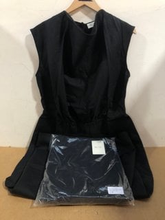 2 X RUNE DR202 FRAPE DETAIL DRESS IN BLACK - UK SIZE 16 - COMBINED RRP:£410: LOCATION - G3