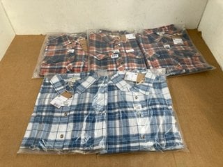 5 X MOUNTAIN WAREHOUSE WOMENS WILLOW BRUSHED FLANNEL T-SHIRTS IN VARIOUS COLOURS - UK SIZE 14 & 10: LOCATION - G4