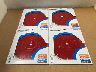 4 X INCISION DIAMOND 300MM PROFESSIONAL CUTTING BLADES (PLEASE NOTE: 18+YEARS ONLY. ID MAY BE REQUIRED): LOCATION - WH1