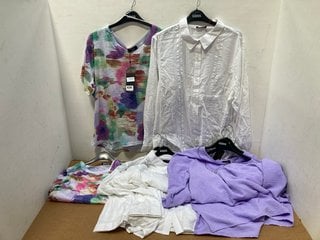 8 X ASSORTED WOMEN'S KLASS CLOTHING IN VARIOUS SIZES TO INCLUDE KLASS PURPLE T SHIRT UK SIZE 14: LOCATION - G8