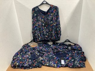 6 X WOMEN'S KLASS NAVY FLOWER PRINT TOPS IN VARIOUS SIZES - COMBINED RRP:£156: LOCATION - G9