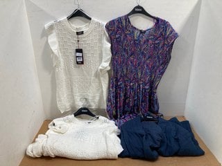 6 X ASSORTED WOMEN'S CLOTHING IN VARIOUS SIZES TO INCLUDE KLASS WHITE CROCHET LOOK TOP UK SIZE M: LOCATION - G9