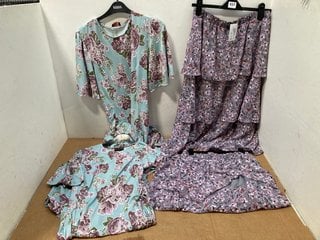 2 X ANNA ROSE SHORT SLEEVE FLORAL PRINT DRESSES IN UK SIZE 14 TO INCLUDE 2 X ANNA ROSE FLORAL PRINT SKIRT UK SIZE 12 & 18: LOCATION - G10