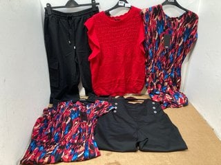 5 X ASSORTED WOMEN'S KLASS CLOTHING IN VARIOUS SIZES TO INCLUDE RED CROCHET LOOK TOP UK SIZE M: LOCATION - G10