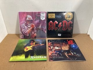 4 X ASSORTED VINYL'S TO INCLUDE ACDC 50TH ANNIVERSARY SPECIAL EDITION GOLD COLOURED VINYL: LOCATION - G13