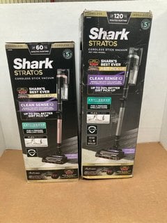 2 X SHARK STRATOS CORDLESS STICK VACUUM CLEANERS - MODEL: IZ400UK - COMBINED RRP:£ 700: LOCATION - F17