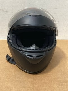 ZORAX MATT BLACK FULL FACE MOTORCYCLE HELMET UK SIZE L - MODEL:ST-22: LOCATION - F16