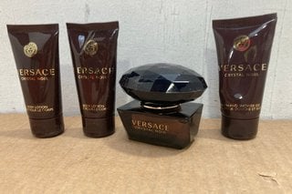 4 PIECE VERSACE BEAUTY SET TO INCLUDE VERSACE CRYSTAL NOIR 50ML PERFUME - RRP £95: LOCATION - F13