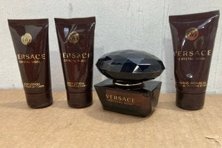 4 PIECE VERSACE BEAUTY SET TO INCLUDE VERSACE CRYSTAL NOIR 50ML PERFUME - RRP £95: LOCATION - F13