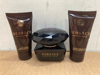 3 PIECE VERSACE BEAUTY SET TO INCLUDE VERSACE CRYSTAL NOIR 50ML PERFUME - RRP £95: LOCATION - F13