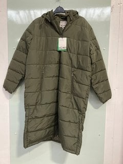 ICHI IHZELANO JA2 PADDED WINTER COAT IN KHAKI UK SIZE XXL - RRP £114.99: LOCATION - F13