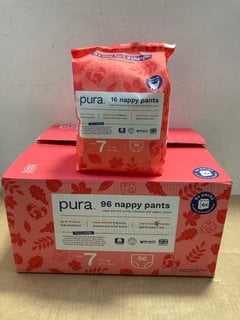 6 X PURA EASY-ON 16 NAPPY PANTS SIZE 7: LOCATION - F12