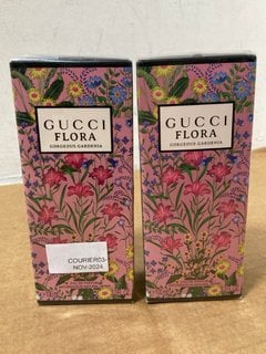 2 X GUCCI FLORA GORGEOUS GARDENIA 100ML EAU DE PARFUM - COMBINED RRP:£270: LOCATION - WH3